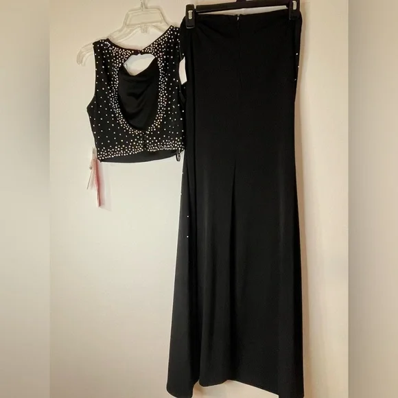 2-Piece Black with Rhinestone Formal - Picture 6 of 9